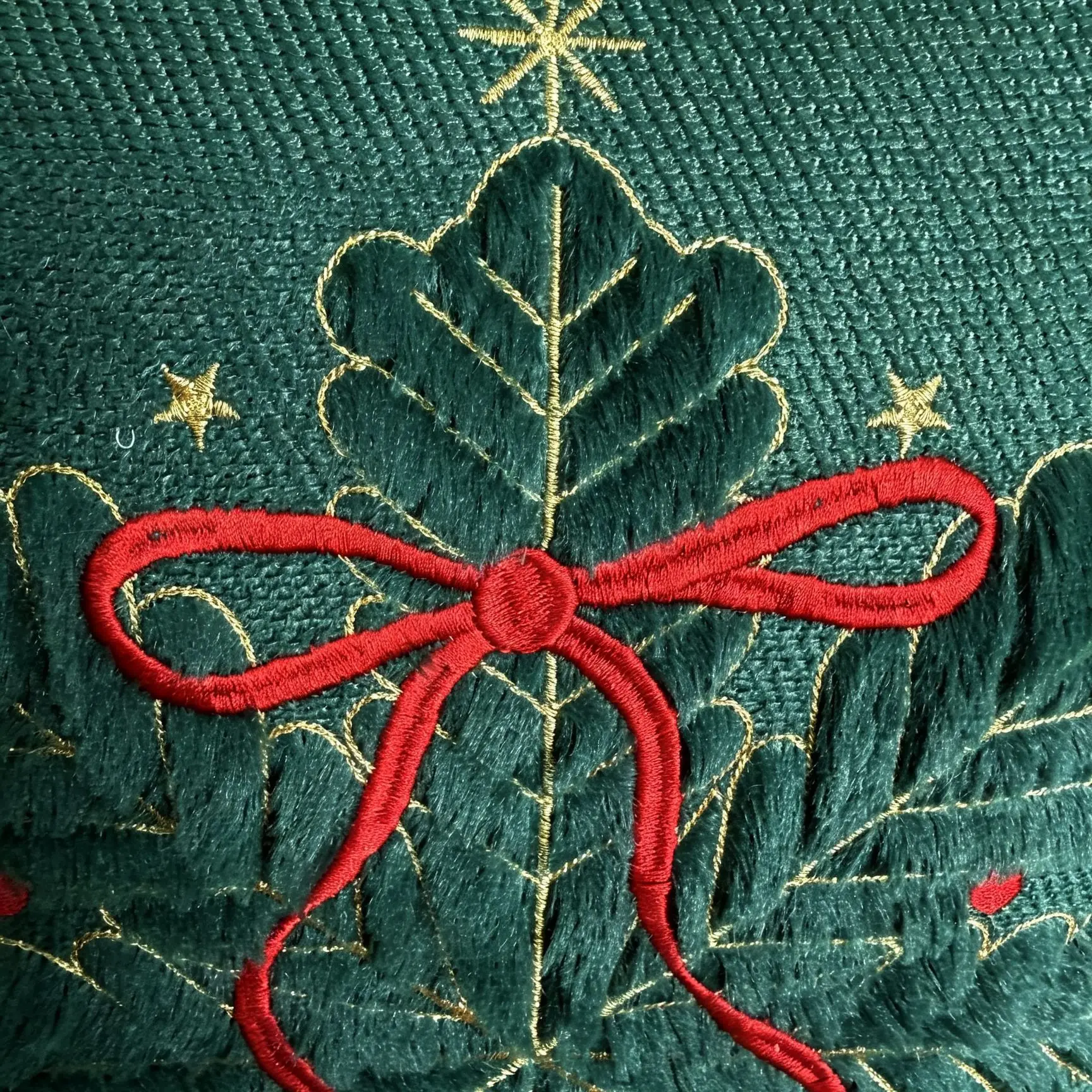Christmas Decorative Throw Cushion Cover 45x45cm Embroidered Christmas Tree Pattern Green White Sofa Pillowcase for Living Room