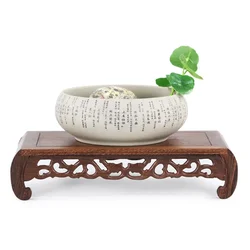 Natural Wooden Retro Small Table For Teapot Base Shelf Fish Tank Flower Vase Bonsai Stand Artical Decor Pedestal Square Crafts