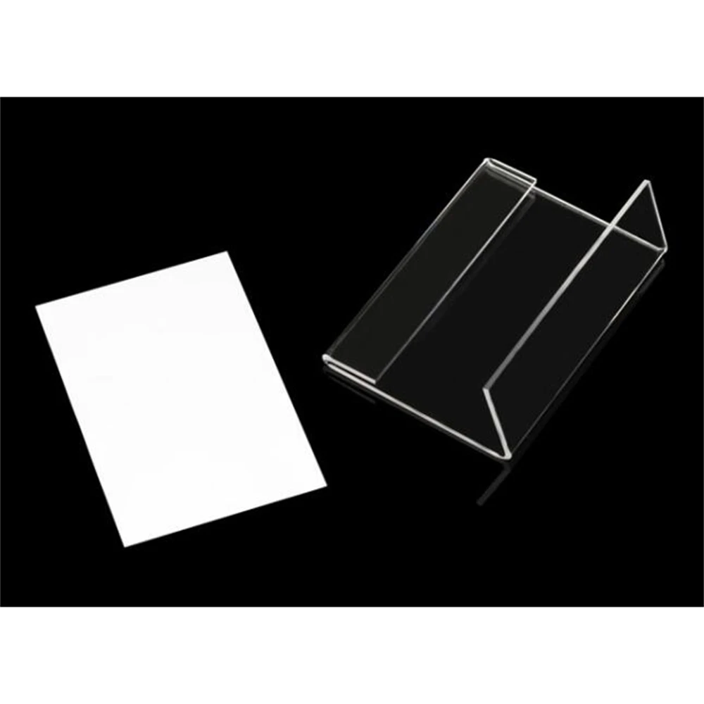 9x6cm 8x5cm 20pcs L-shape Acrylic Table Sign Price Tag Label Display Paper Promotion Card Holders Desk Label Card Frame Rack