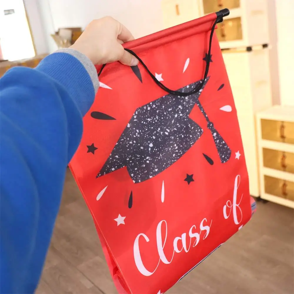 Red Graduation Porch Sign Banner Class of 2025 Celebrate Graduation Photography Backdrop Congrats Grad Polyester