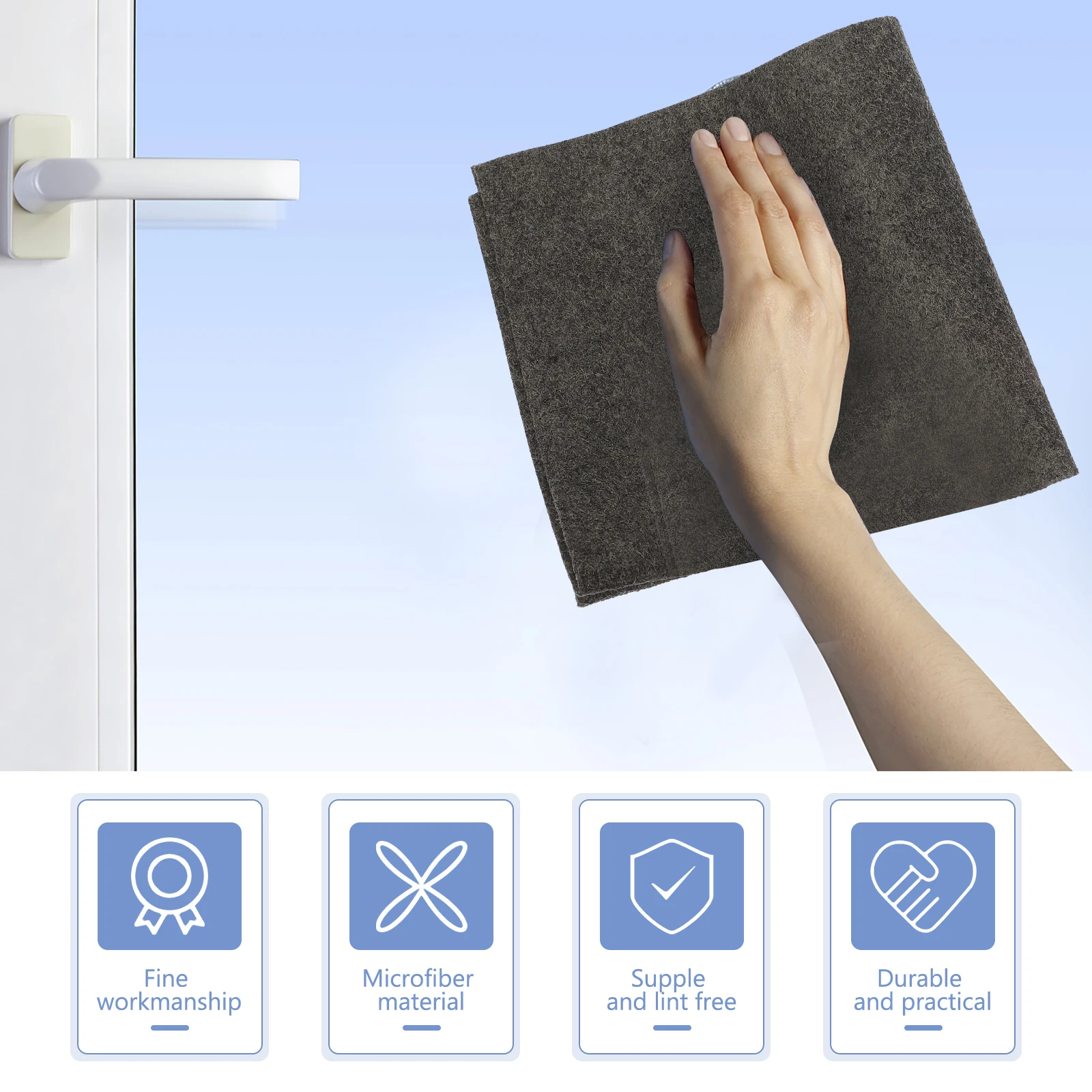 

3pcs Microfiber Cleaning Cloth Fiber Glass Wiping Towels Car Screen Dry Rag Absorbent Household Lint