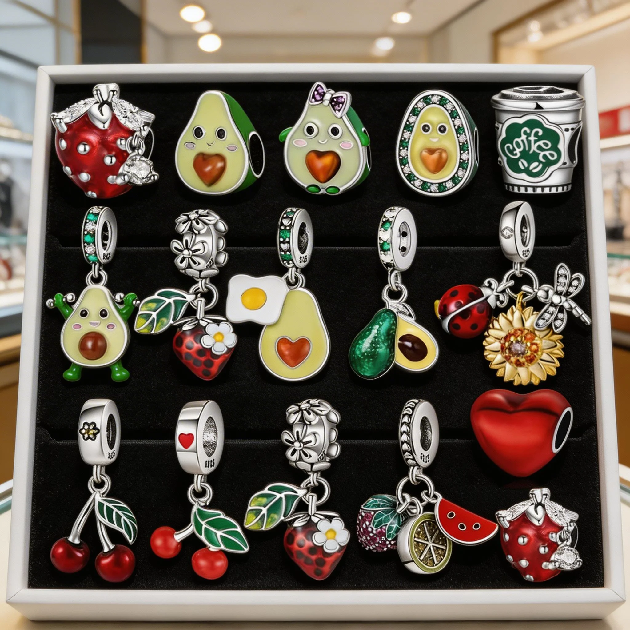 

Подвеска-шарм из стерлингового серебра 925 пробы в форме авокадо и клубники с кубическим цирконием, для браслетов и ожерелий своими руками, подарок для нее, Colgante Plata