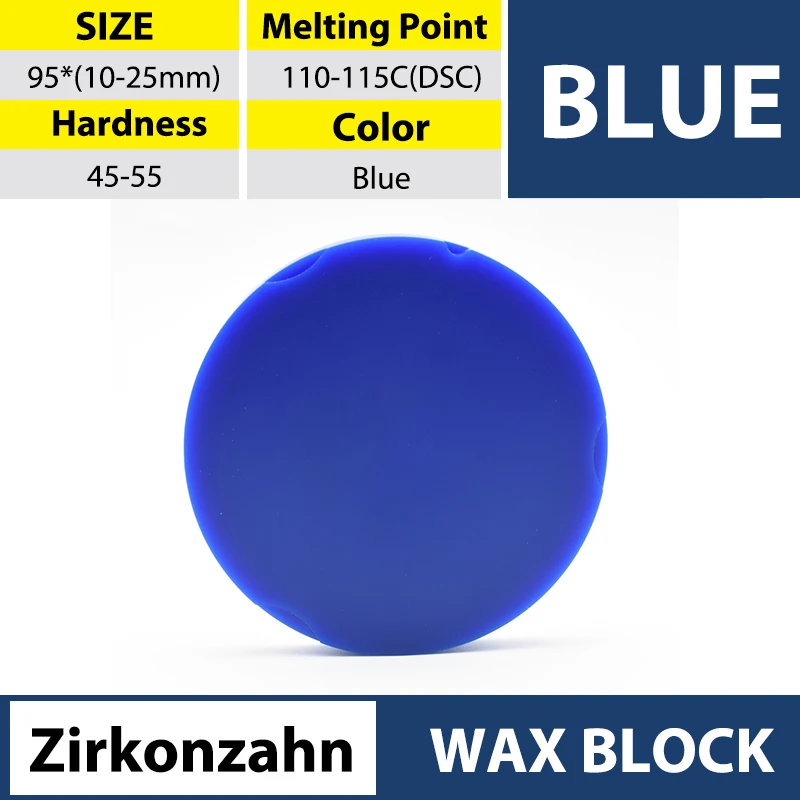 Xangtech zirkon zahn blau wachs block 2 stücke versand kostenfrei 95mm dental materialien für schnitzen