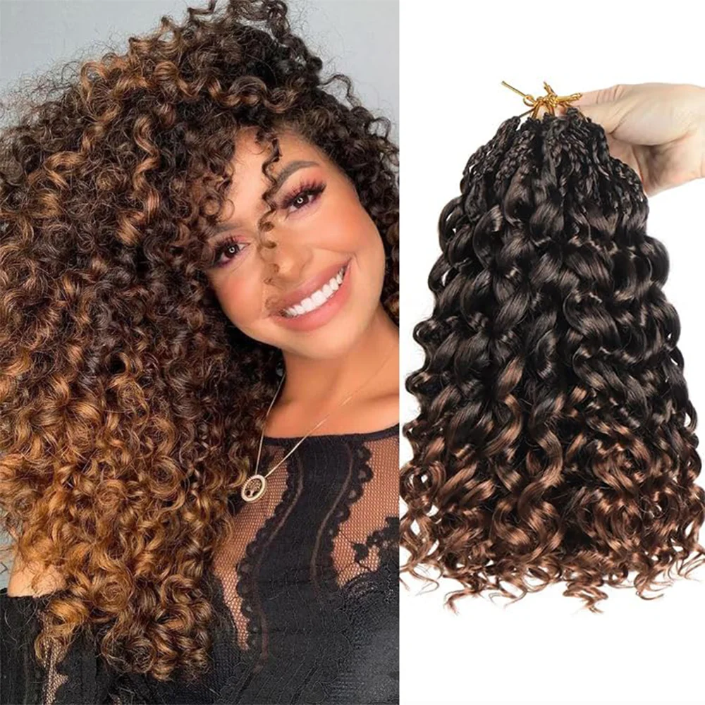 Curly Crochet Hair 1/4/6 Packs 10/14/18 Inch Gogo Curl Crochet Hair for Black Women,Pre-looped Ocean Wave Crochet Hair Synthetic