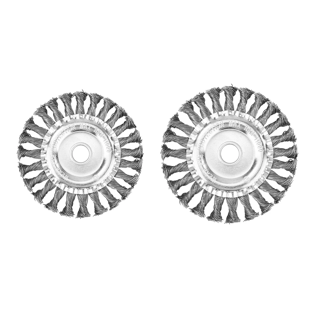 4/5inch Knotted Wire Wheels Built-In Fixing Plate Wire GrassTrimmer Blades Steel Wire Trimmer Head Garden Power Tool Accessories