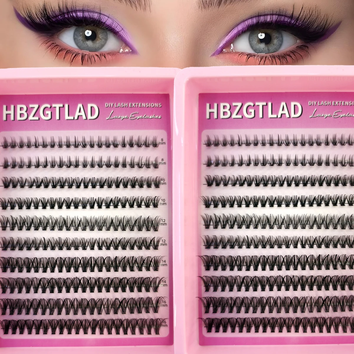30P40P60P DIY Wimpernverlängerung 8-16mm Wimpernverlängerung 200 Fächer Wispy Einzelwimpern Natürliches Make-up Werkzeug Volumen-Extensions
