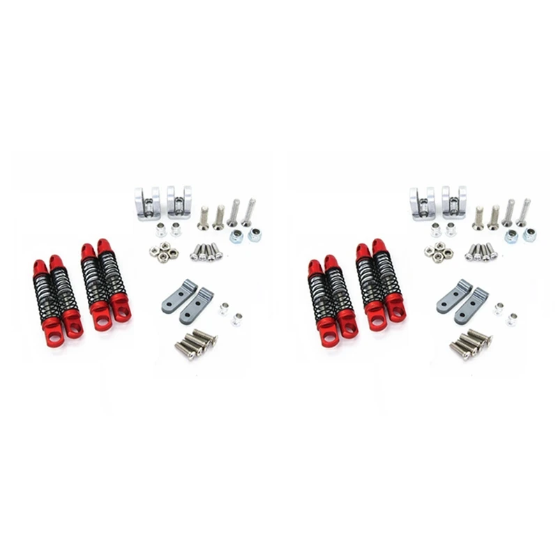 

X18A-2Set для WPL D12 RC автомобильные обновленные детали металлические передние и задние амортизаторы демпфер с аксессуарами для фиксированного сиденья, красный