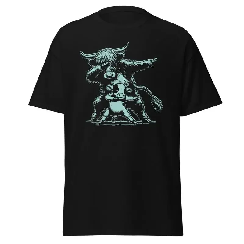 Cow Bull Dabbing Fathers Day Funny Men'S Cotton T Shirt Farmer Papa