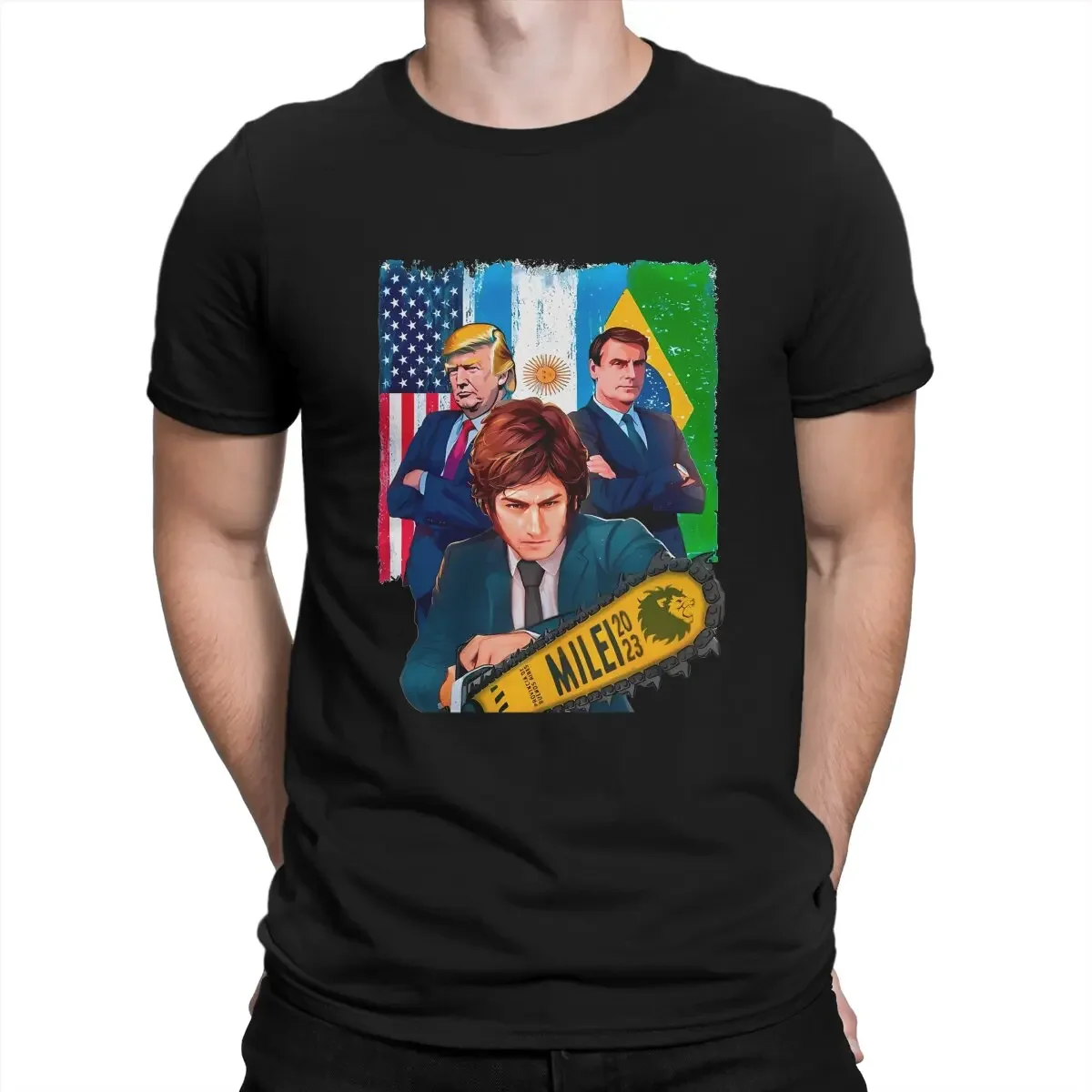 Javier Milei Cool Tees Short Sleeve O Neck T-Shirt President 2024 Donald Trump Jair Bolsonaro Make America Great Again T Shirts