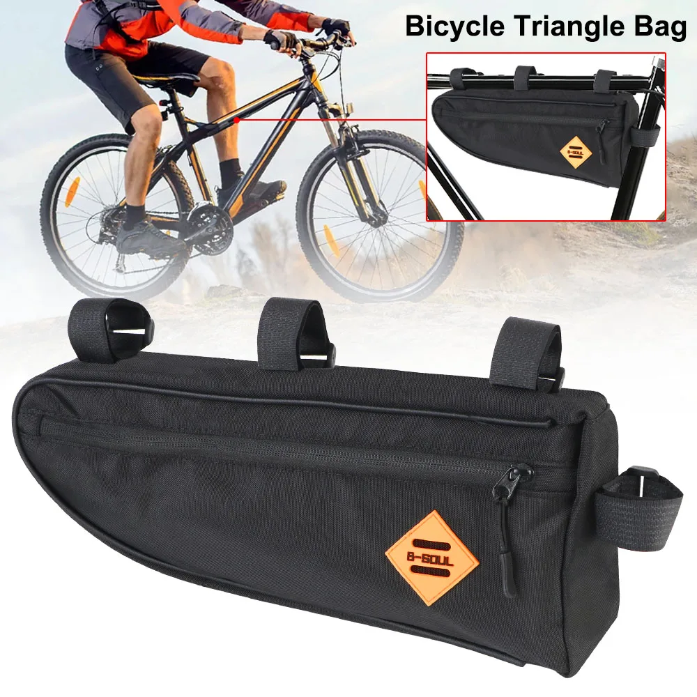 Large Capacity Bicycle Triangle Bag Waterproof Frame Front Tube Bag Universal Packing Pouch Accessories Flat Bottomed bag