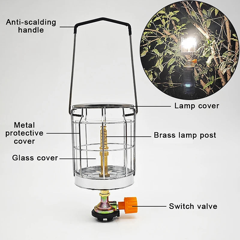 

Мини-газовая лампа, уличный газовый фонарь для кемпинга, газовый светильник, подвесная лампа, лампа для палатки для ночной рыбалки, кемпинга, пикника, альпинизма