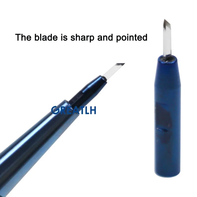 GREATLH Sapphire Clear Cornea Blade Double /Single Edge Blade Hair Transplanting Pen Eye Ophthalmic Tools Surgical Tool