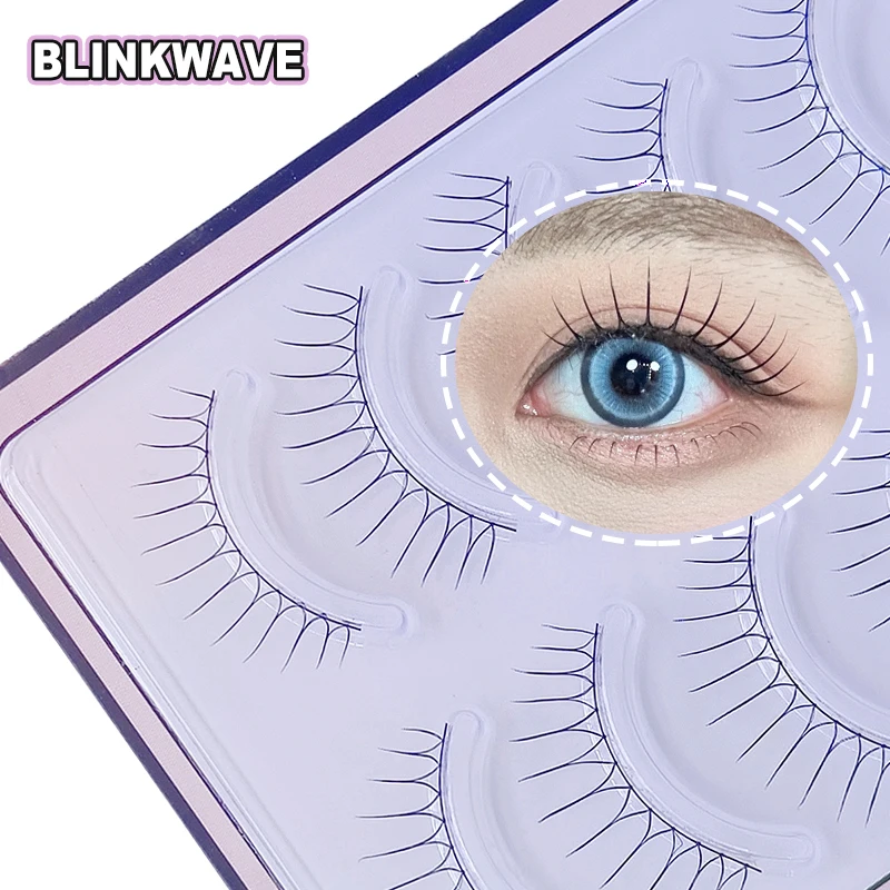 Blinkwave Idol Wimpern U-förmige Spitze Girl Group Wimpern Schwarzes Band für doppeltes Augenlidlift Klare Band für natürliches Aussehen Koreanisches Make-up