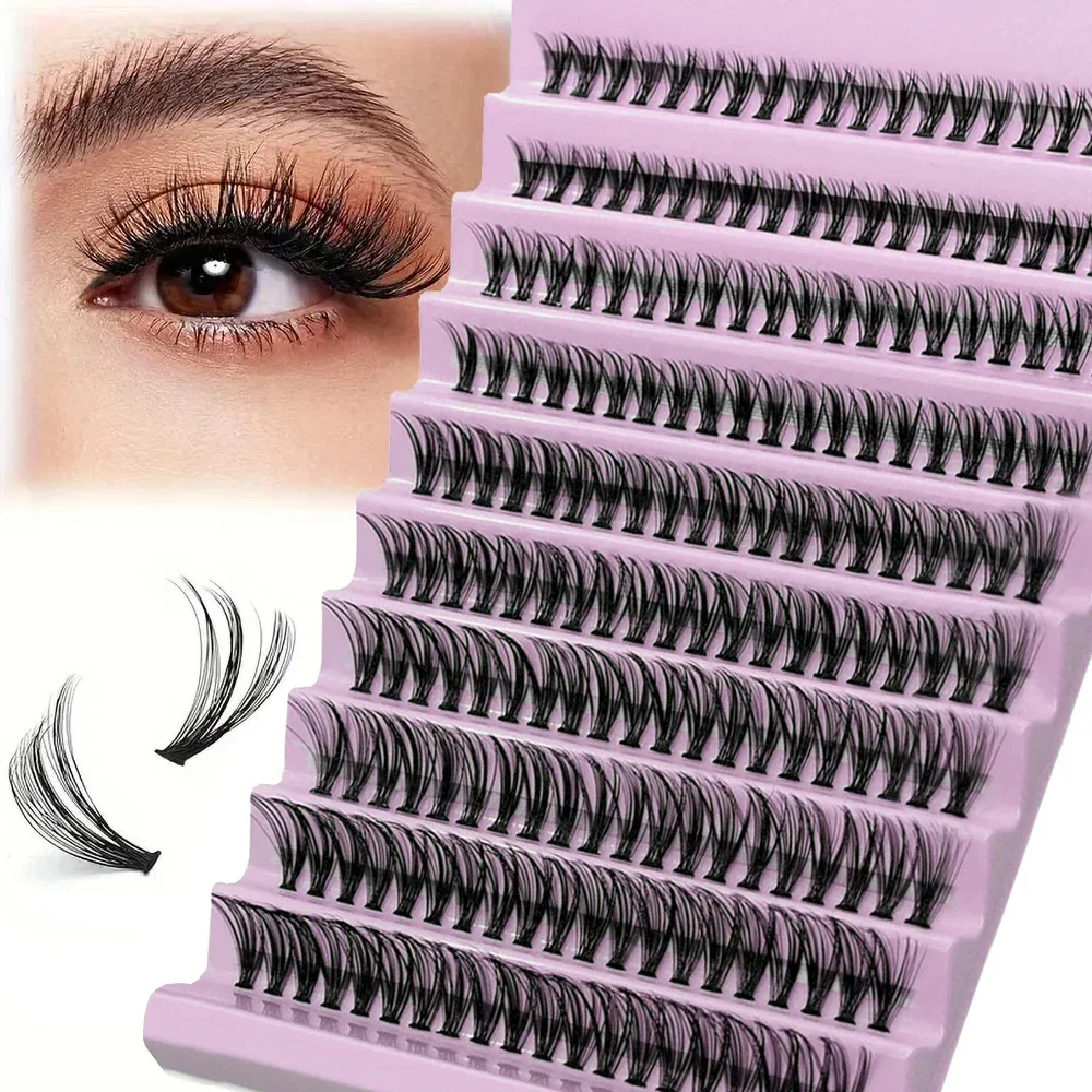 Individual Lashes 8-16mm 200pcs Cluster Lashes Natural Look Mixed Tray DIY Eyelash Extension Volume Lash Clusters Eyelashes Long