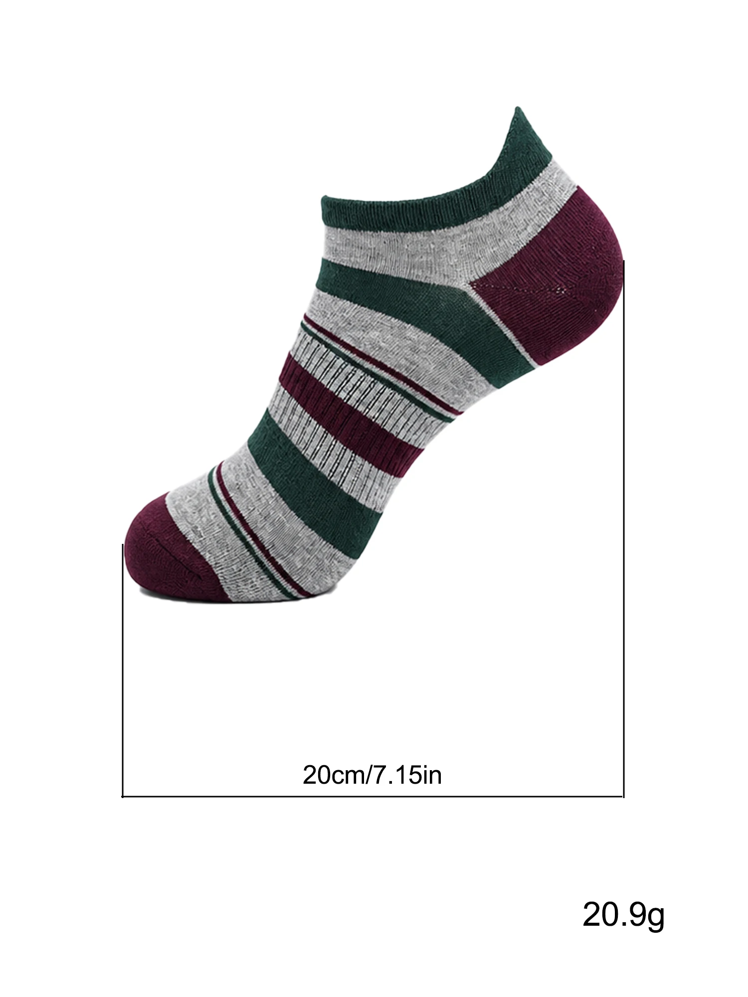 1/4 Pasang Kaus Kaki Pria Bergaris Warna-Warni, Bahan Katun Bernapas, Empuk, Model Pendek, Untuk Olahraga Lari, Anti Selip, Menyerap Keringat, Cocok untuk Hadiah