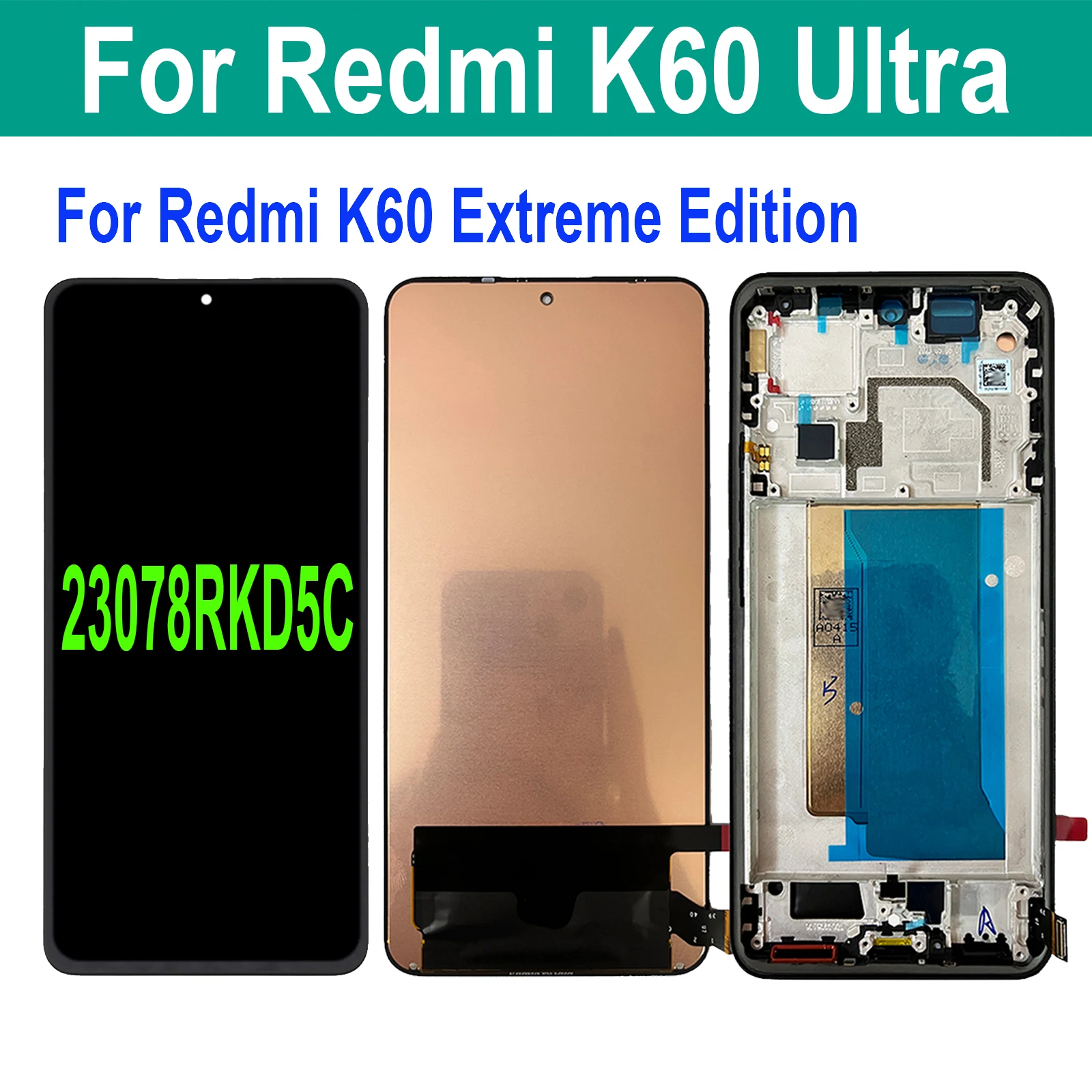 OLED For Xiaomi Redmi K60 Ultra LCD K60 Extreme Edition 23078RKD5C Display Touch Screen Digitizer Assembly