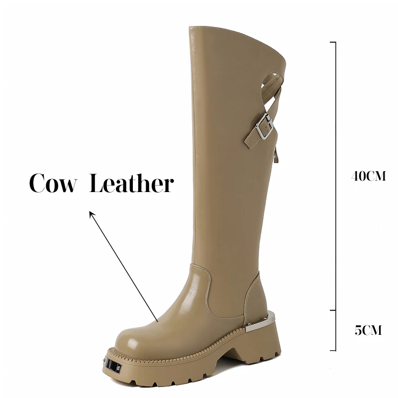 TULING JUN2023 Autumn Winter Hollow Out Women's Boots Rounded Toe Medium Heel Thick Ground Fashion Daily Shoes For Women L