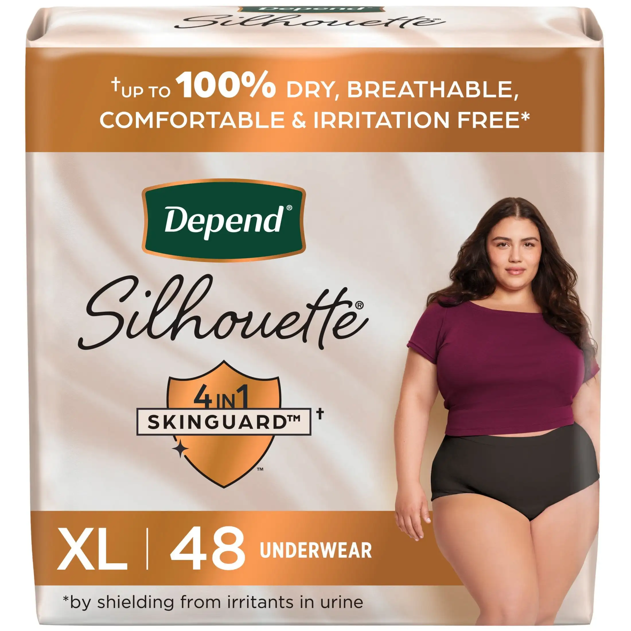 

Silhouette Women's Incontinence & Postpartum Bladder Leak Underwear, Xl, 48 Count