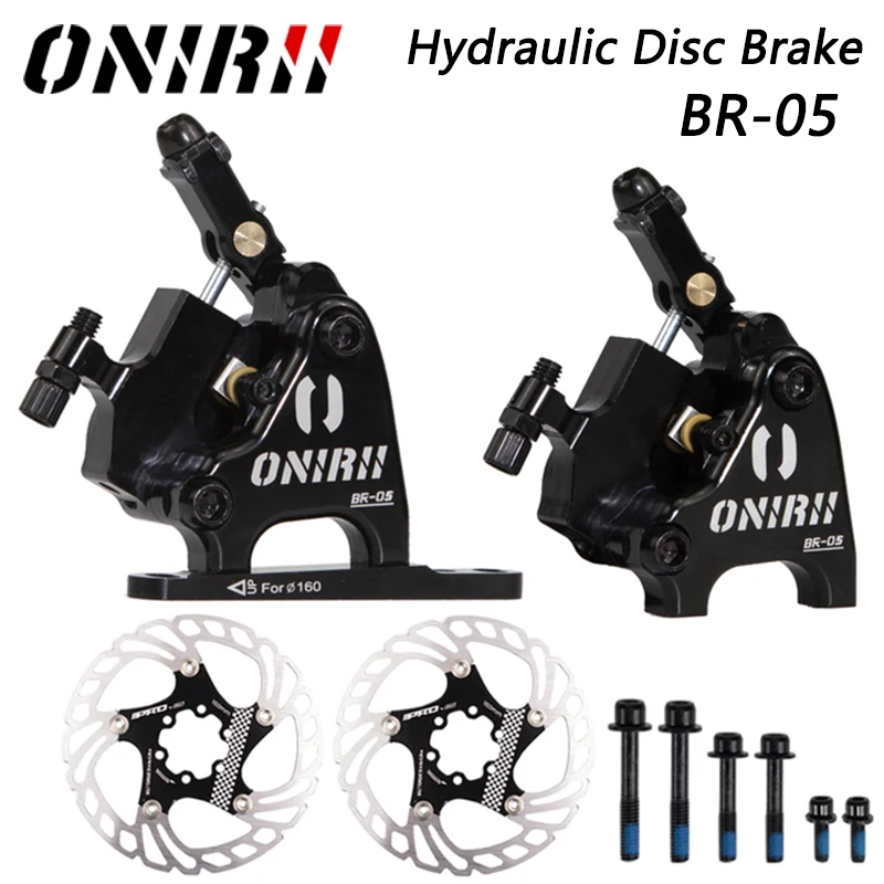 ONIRII Hydraulic Disc Brake Gravel Road Bike Flat Mount CX Rotor Brake Bicycle Caliper CNC Mechanical Wire Traction Metal Pads