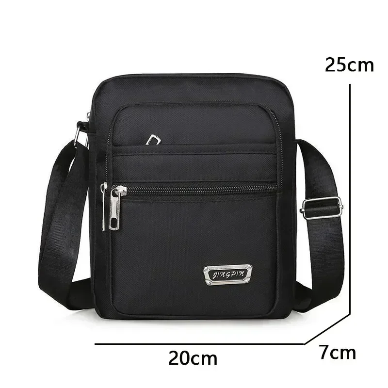 Borsa a tracolla in nylon da uomo Borsa a tracolla Borsa a tracolla casual in nylon impermeabile con cerniera Borsa a tracolla da uomo da viaggio