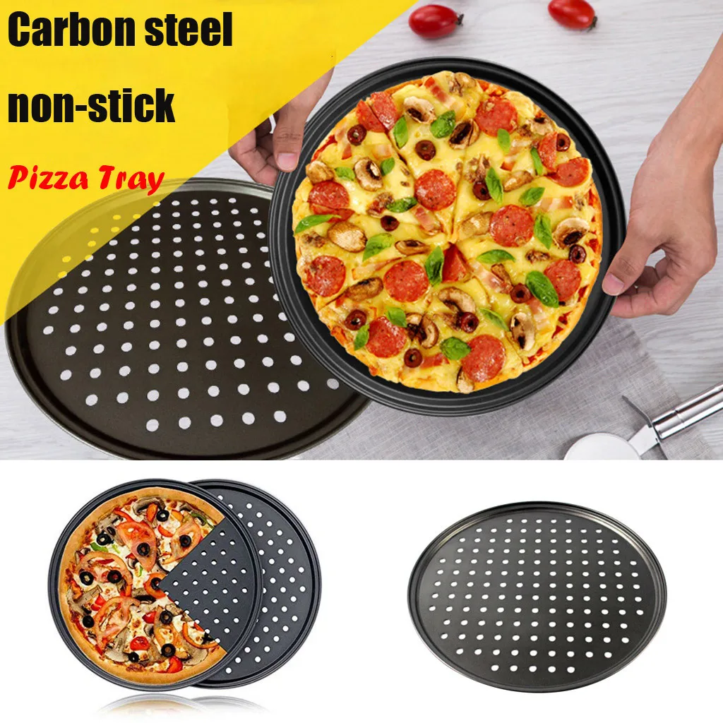 

Tool Portable DIY Crisper Pan Coating Pizza for Home Steel Non-Stick Kitchen，Dining & Bar Bakeware Organizer Vertical