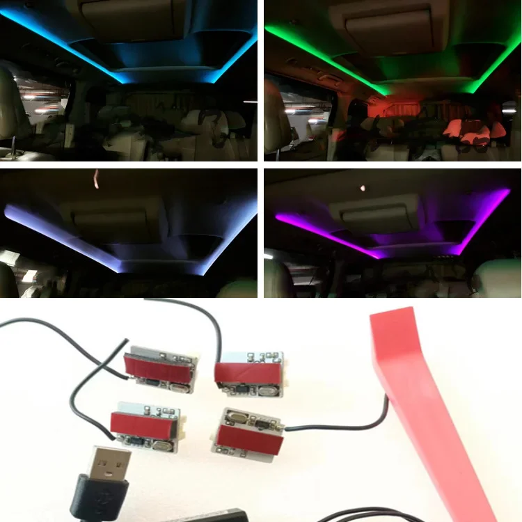 Car Ceiling Decoration Interior Light For Toyota ALPHARD VELLFIRE 20 Series Atmosphere Color LED Roof Lamp With Wire Switch
