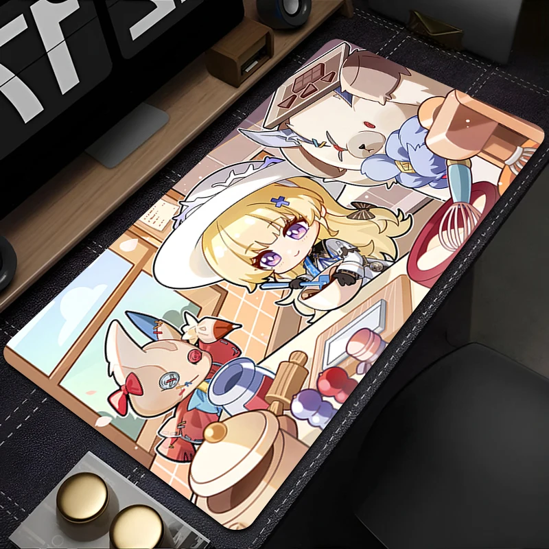 Mouse Pad Computer Anime Girl Mousepad Laptop Wuthering Waves Keyboard Pad PC Kawaii Phoebe Extended Desk Mat HD Cute Mouse Mat
