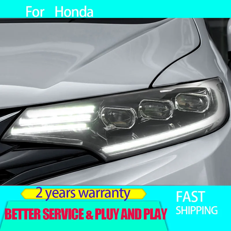 Car Styling for Honda Fit Head Light 2014-2020 Jazz Headlight DRL Turn Signal Low High Beam Projector Lens