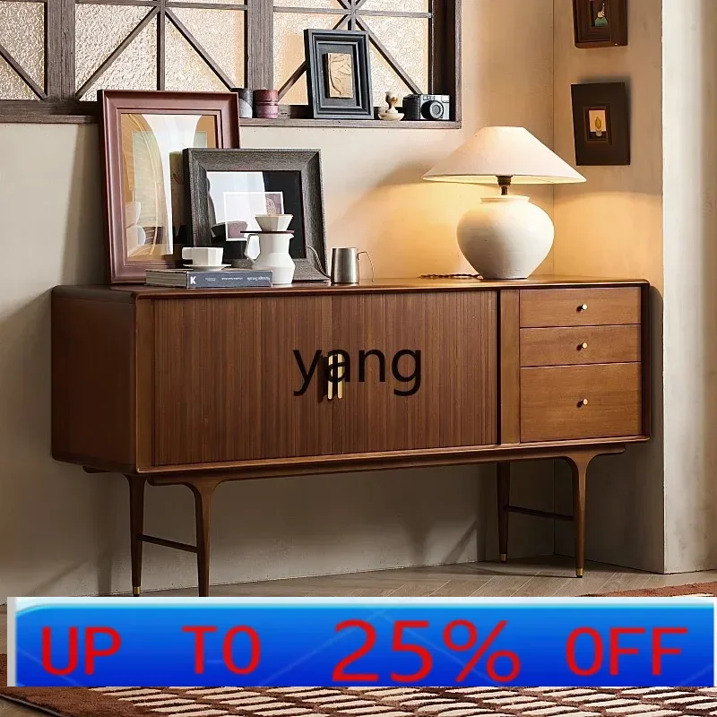 

CX solid wood dining side cabinet modern simple medieval retro walnut tea cabinet