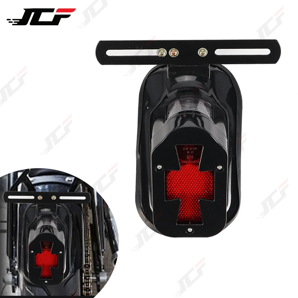 For Harley Sportster Touring Softail Chrome Tombstone Skull Custom Taillight Tail Light Conversion Brake Stop Rear Lamp