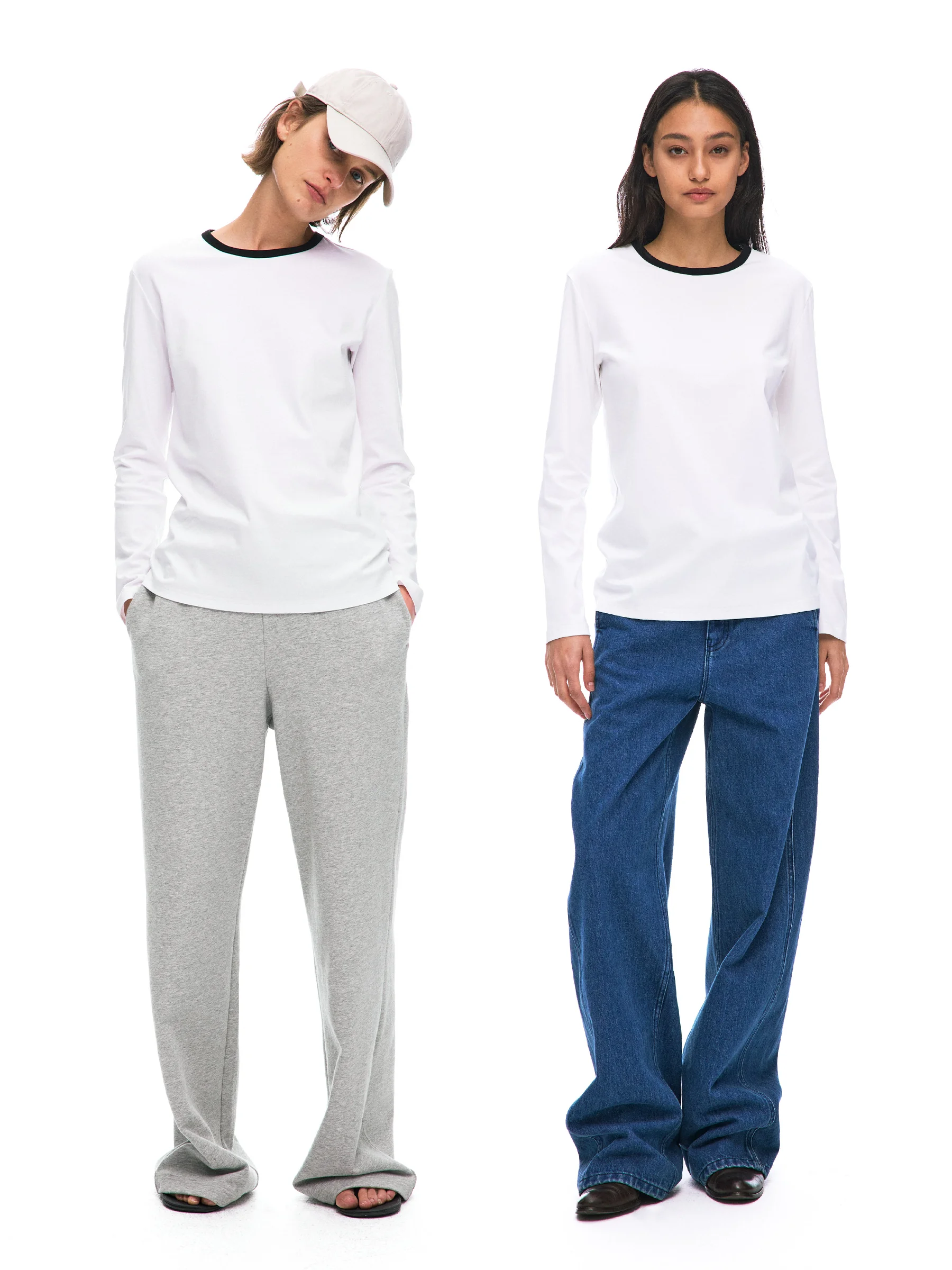 

Футболка из 100% хлопка с длинным рукавом, приталенная, с круглым вырезом, в стиле колор-блок, повседневная, для женщин, дышащая, удобная, универсальная.