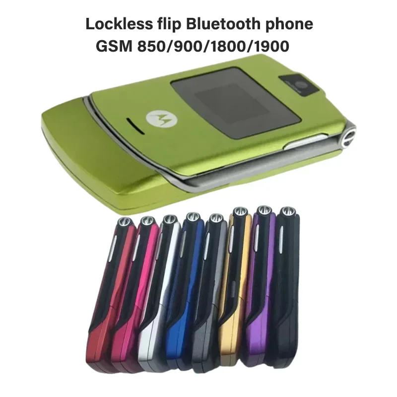 Imagem -02 - Desbloqueado Flip Bluetooth Celular Adequado para Motorola v3 Satellite Era Smart Life Gsm 850 900 1800 1900 Nova Vida