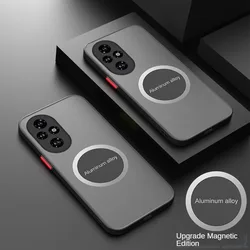 Voor huawei honor 200 pro 400 200 Lite x9c x8c x60 x6B Case Matte Siliconen Coque Voor honor 200 pro Cover metalen voor Magnetische Gevallen