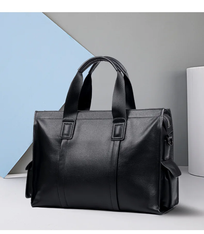 Valigetta da uomo in vera pelle: borsa per laptop di grande capacità, spalla convertibile e trasporto a mano per affari e casual