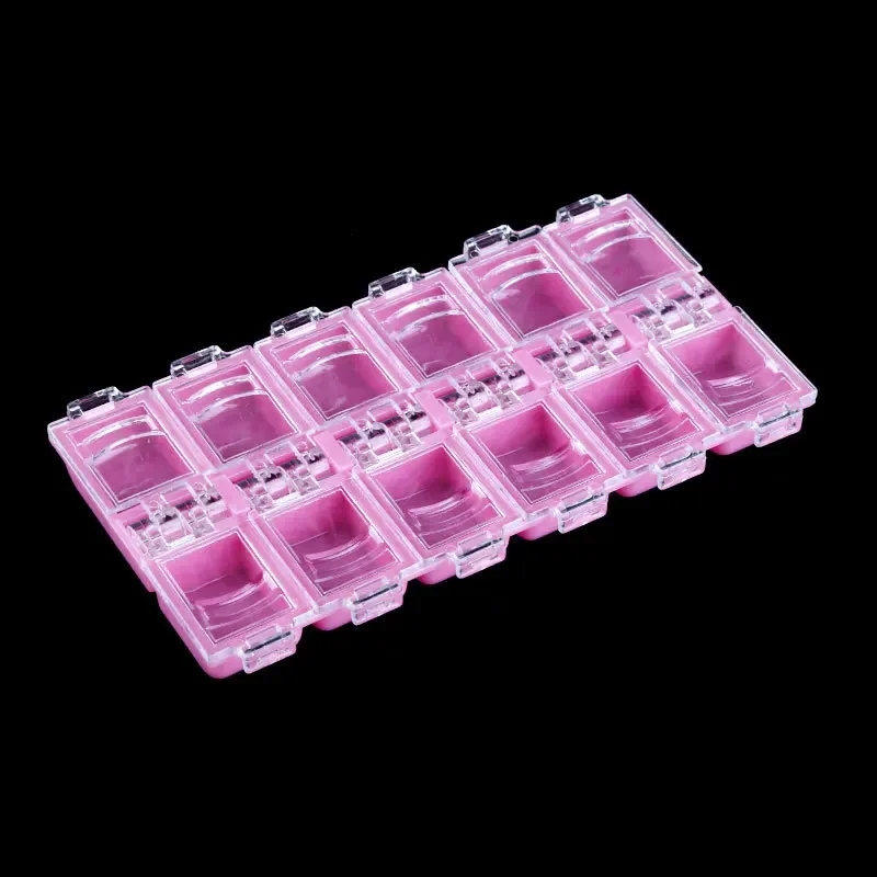 Nail Art Storage Box Individual Sealed Containers Multi-Grids Case Organizer for Jewelry False Nails Rhinestones Beauty Tools