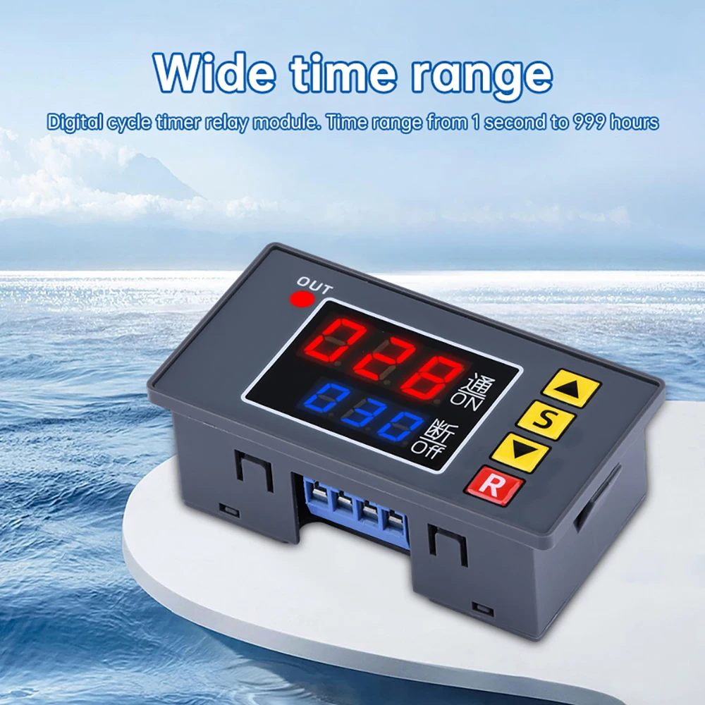 AC 110V 220V DC 12V 24V Digital Time Delay Relay Dual LED Display Programmable Time Control Controller Time Delay Switch