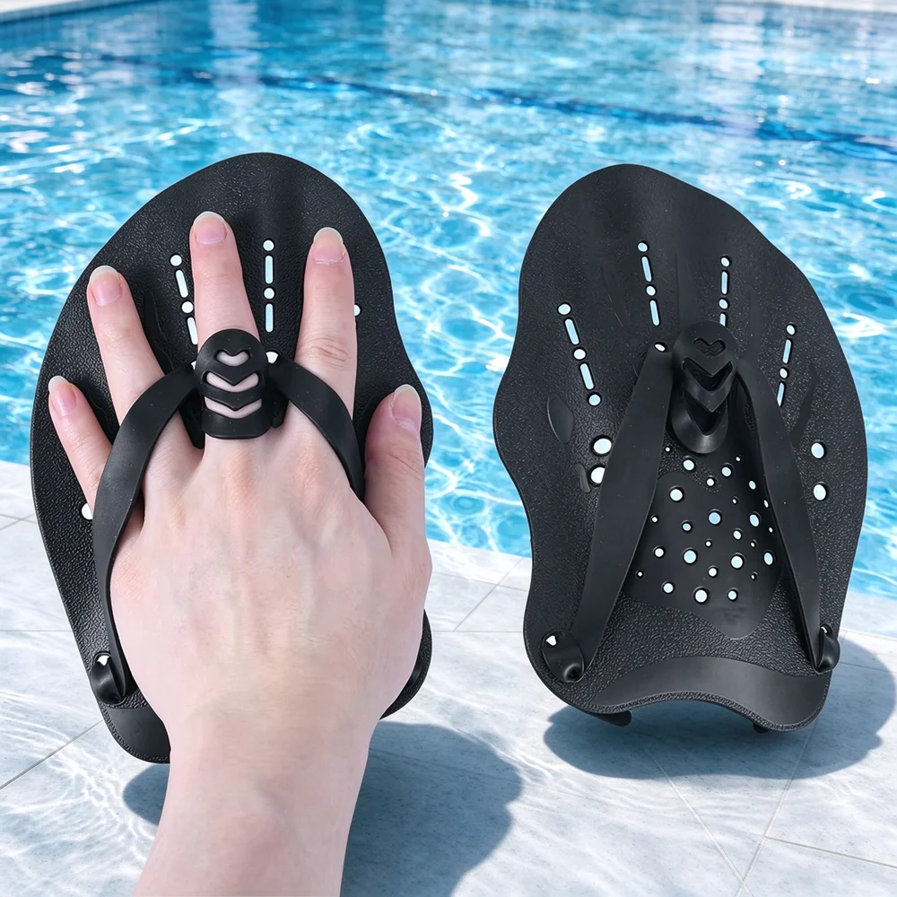 Adjustable Silicone Straps Swimming Training Hands Flippers Swim Paddles Freestyle Frog Paddles for Enhanced Swimming Practice