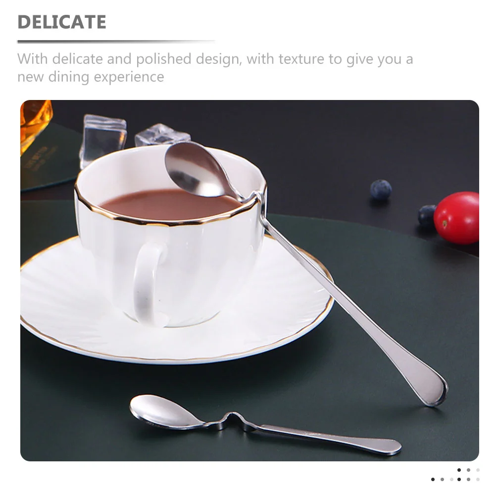 4 Pcs Stainless Steel Tableware Hanging Cup Coffee Spoon Mixing Household Dessert Stirrers Eating Spoons Ice Cream