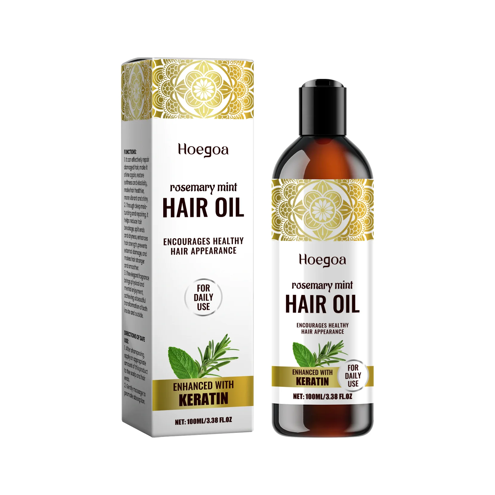 

Hoegoa Rosemary Mint Масло для ухода за волосами Увлажняющее средство для ухода за волосами Мягкое питательное увлажняющее ежедневное массажное масло для ухода за волосами