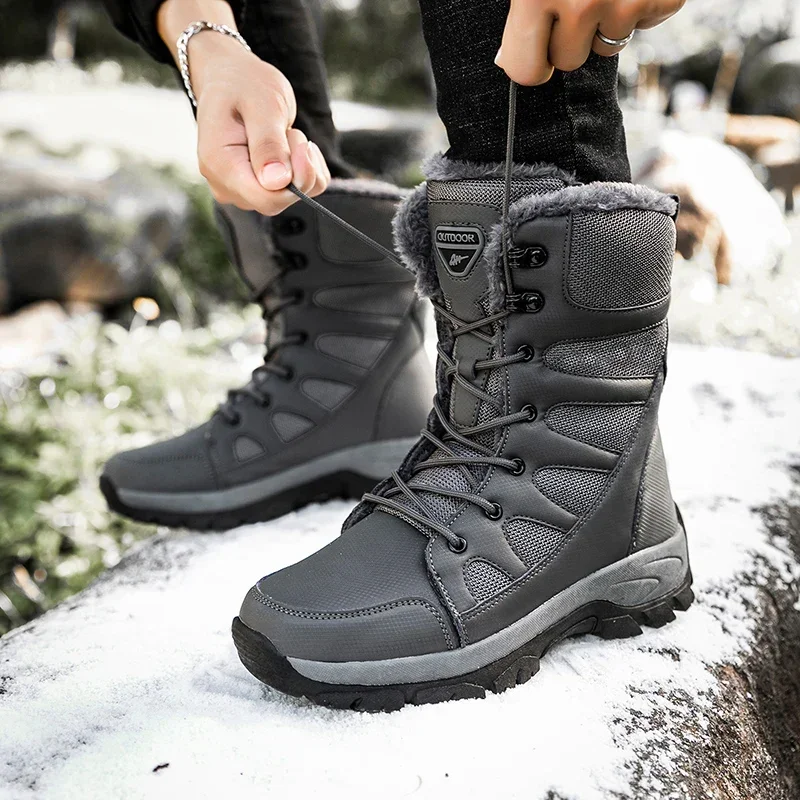 

Outdoor Hiking Boots Snow Boots Men Women Trekking Non-slip Hiking Shoes Winter Casual Boot Waterproof Warm Plush Snow Boots