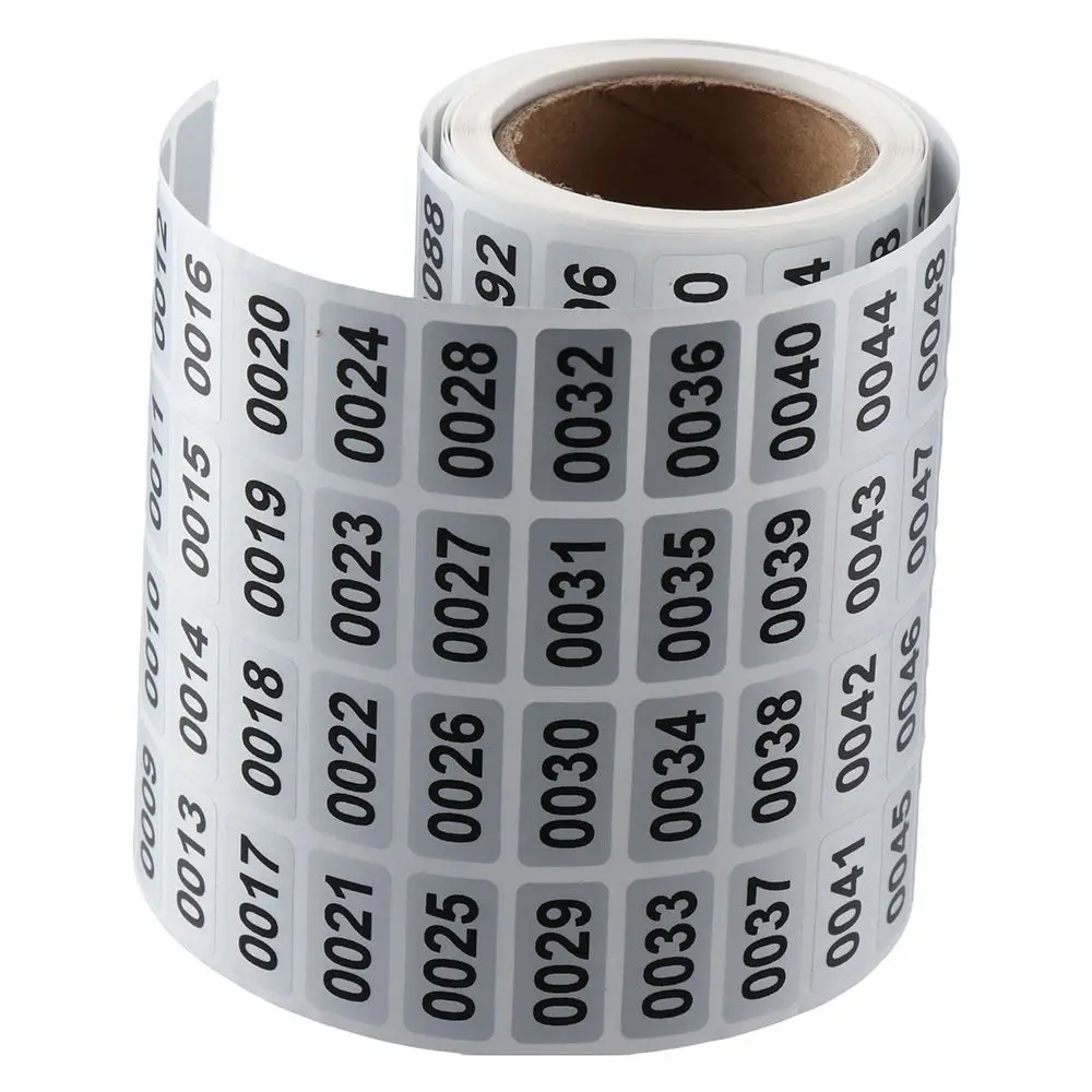 Self-Adhesive Number Stickers 2000PCS Black Asset Tags Consecutive Number Stickers Office