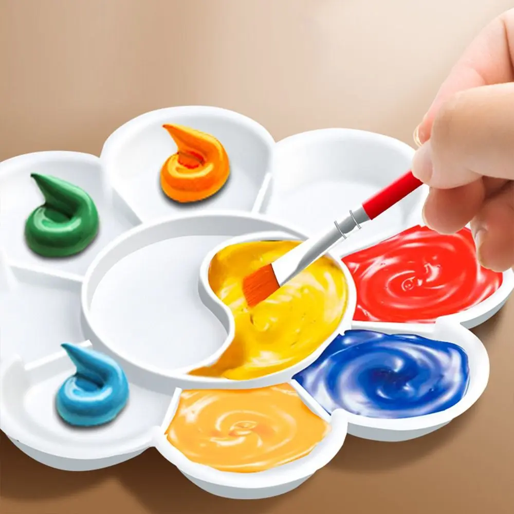 Paint Container Plastic Oil Watercolor Palette White Crafts Art Pigment Tray DIY Painting Palettes Gouache