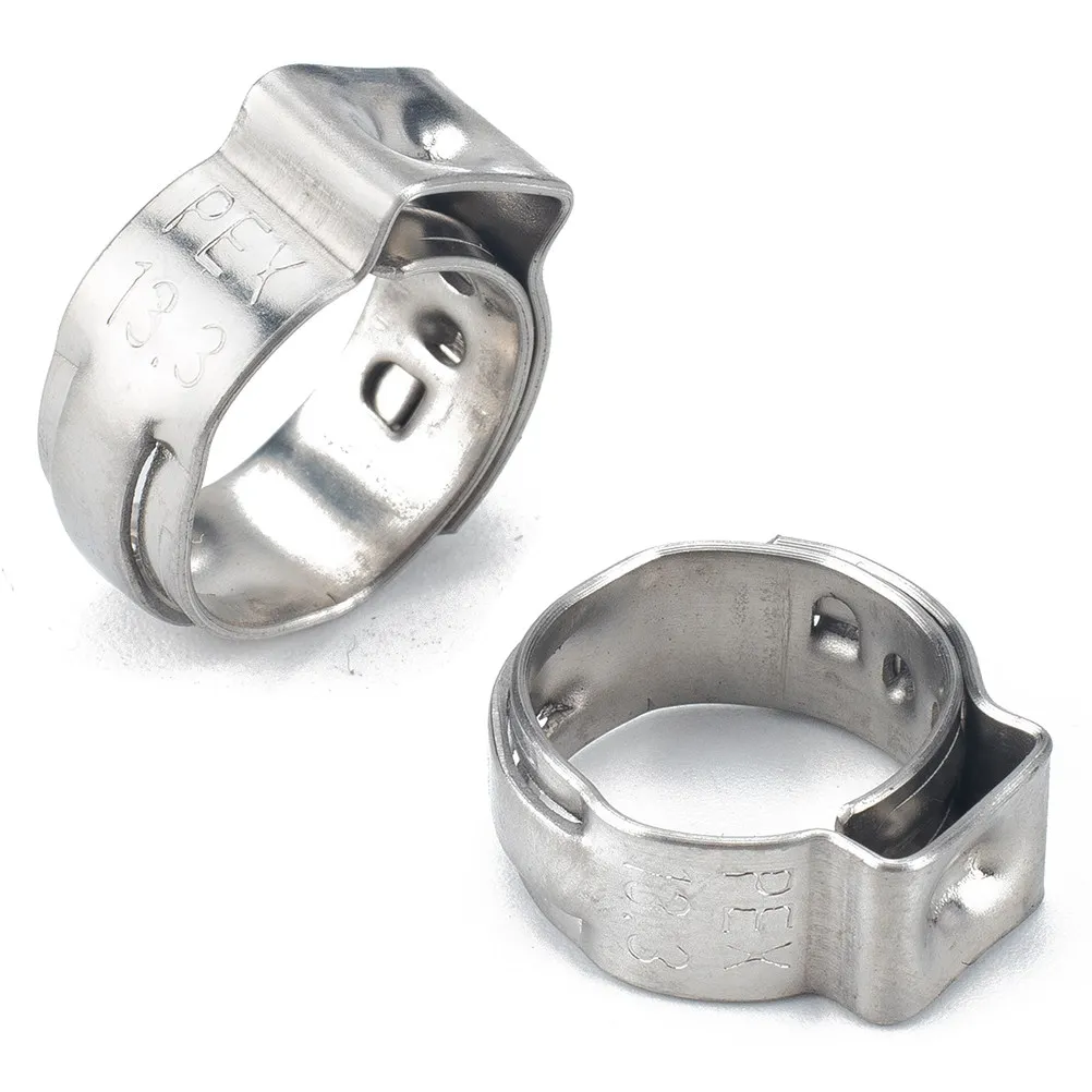 20Pcs Stainless Steel Single Ear Hose Clamp Heavy Duty Worm Drive Clamp for Water Hose Pipe Clips Automotive Marine Industrial