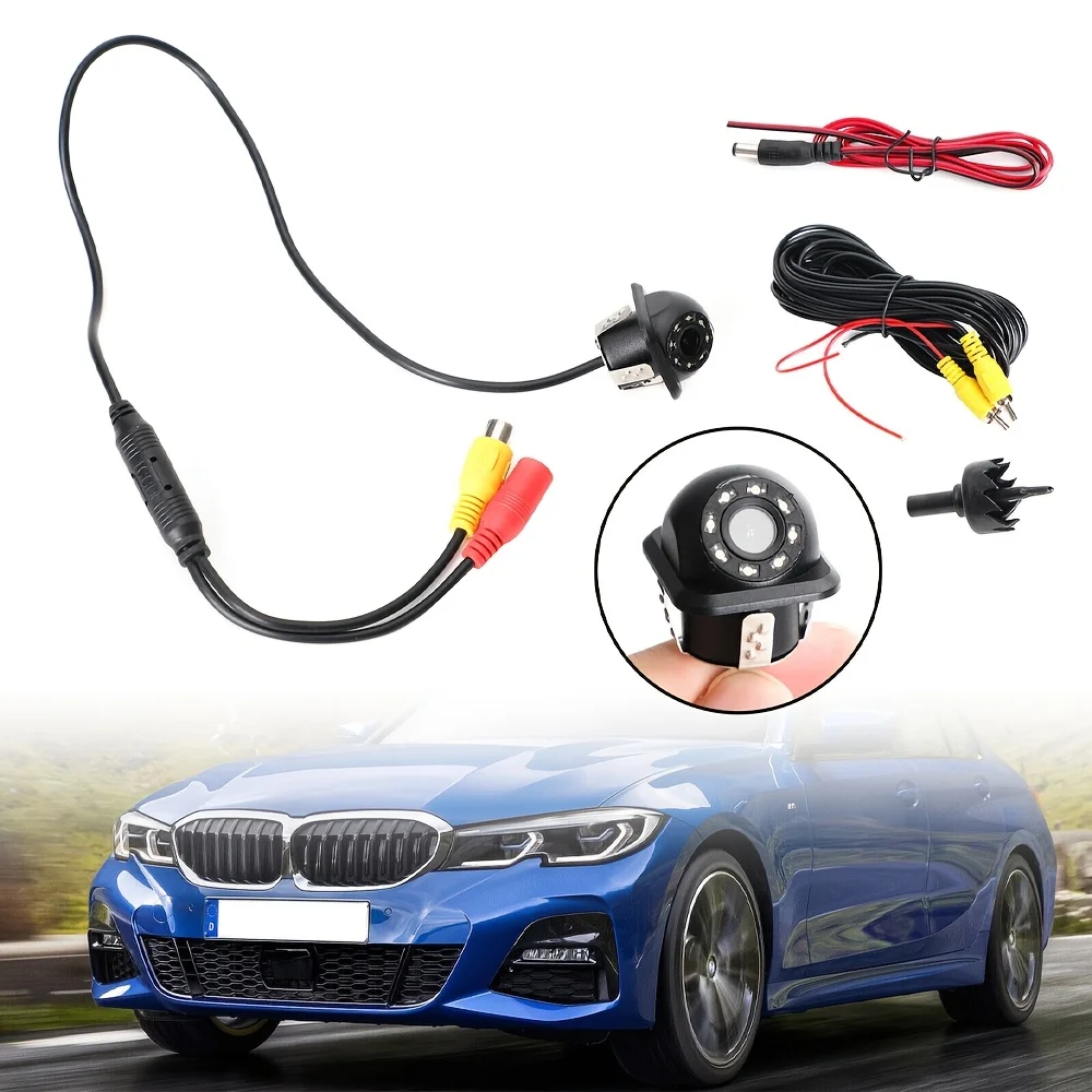 كاميرا عكسية مع 8 مصابيح LED، مستلزمات السيارات، أساسيات مساعدات ركن السيارة لوقوف السيارات الآمن - كاميرا احتياطية عالمية #3