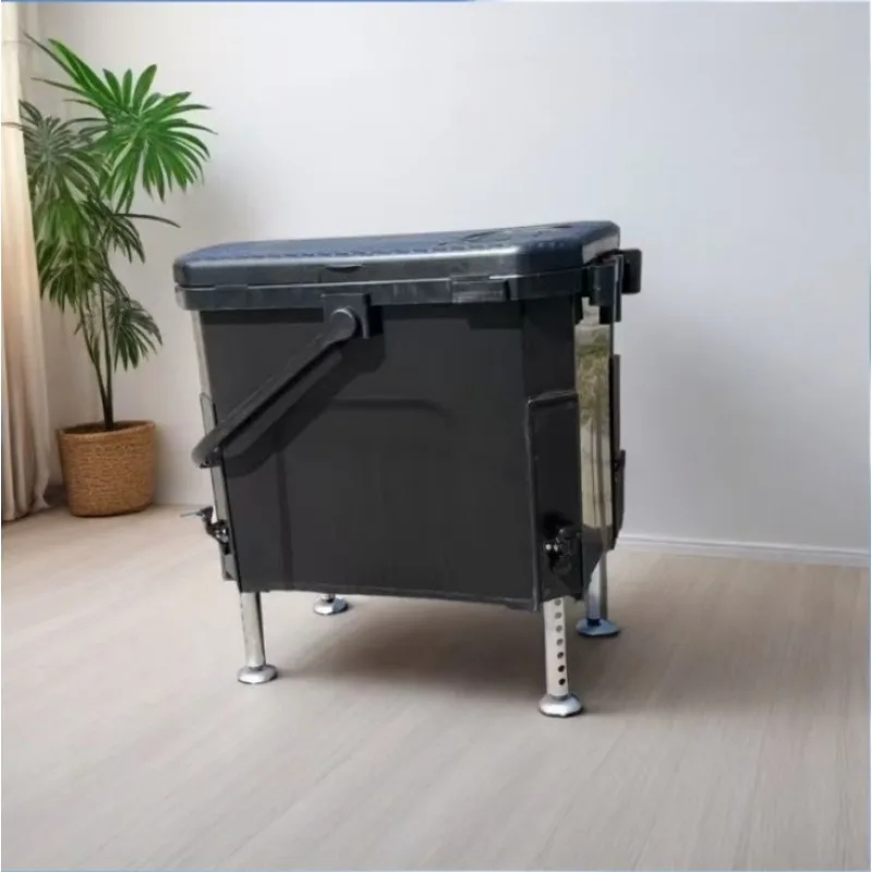 

Ультралегкий портативный многофункциональный рыболовный ящик с регулируемой четырехножной подставкой, совместимый с жесткими рыболовными ящиками