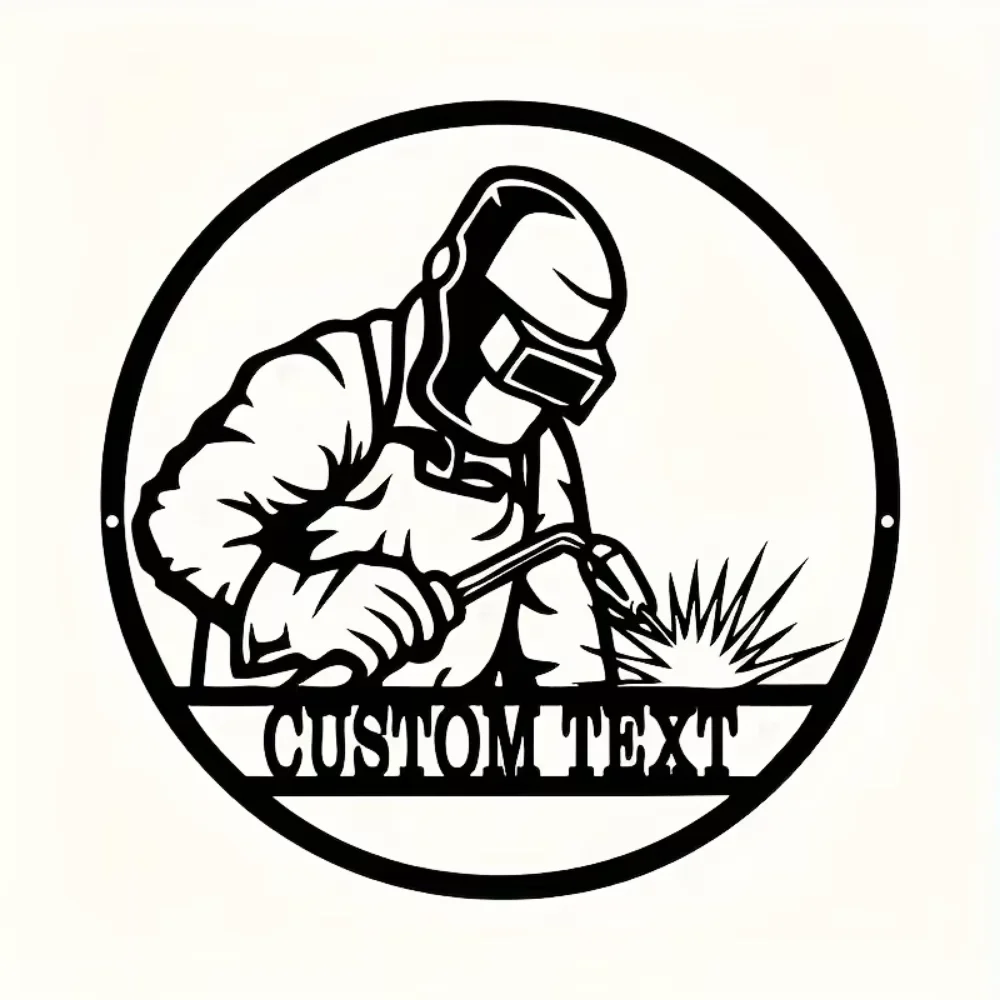 

Exclusive Personalized Metal Wall Art. Contemporary Welding Shadow Design, Round Iron Sign. Ideal for Garage, Workshop, Home.