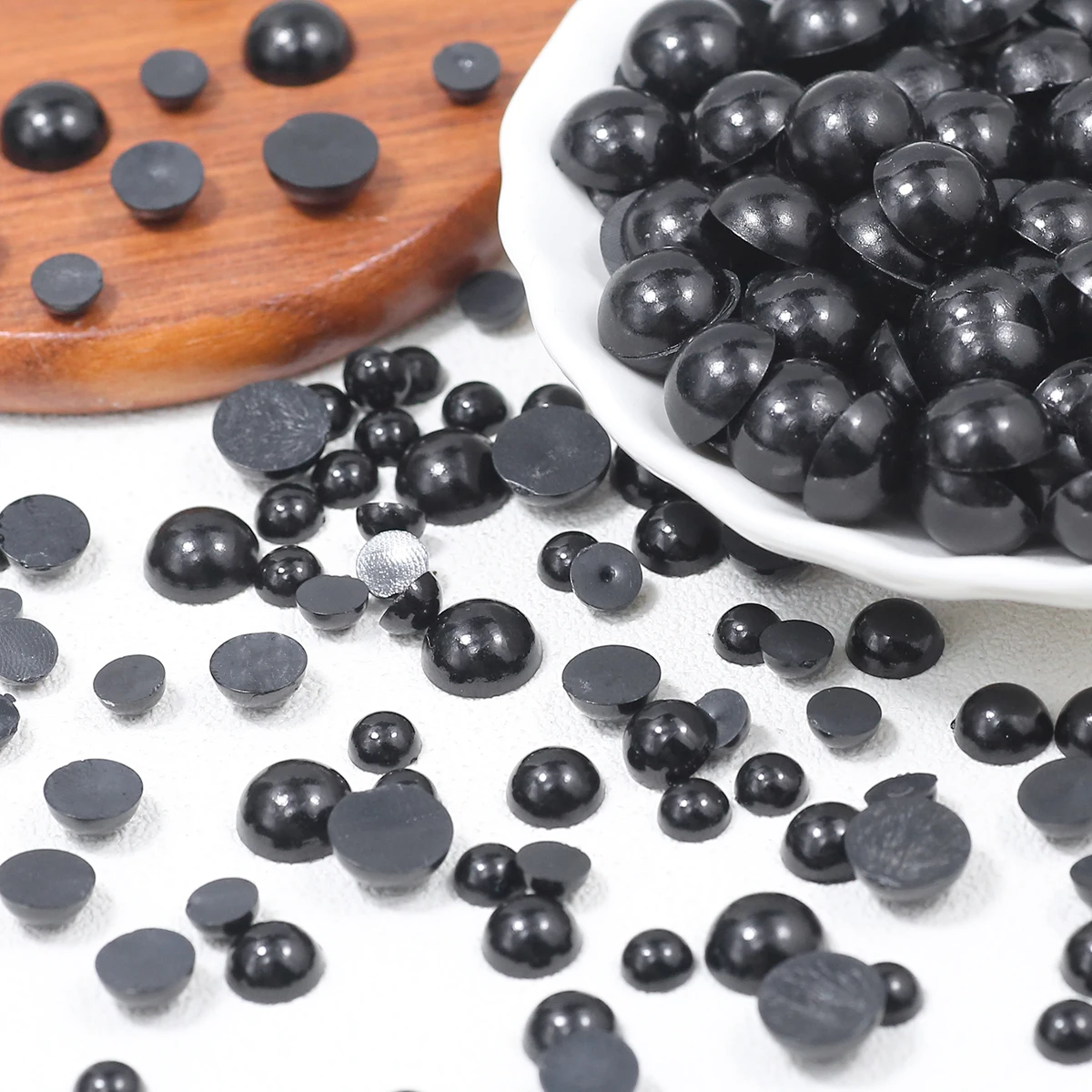 80-400Pcs 6-12mm Black Acrylic Safety Eyes Flat Back Beads For Bear doll Animal Puppet DIY Garment Craft Children Kids Toys Eyes