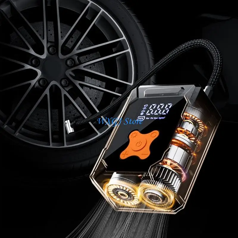 37JE Tire Inflator Digital Air Pumps Tire Inflator Portable with Flashlight Car Air Compressor for Car Bike Motorcycle Ball