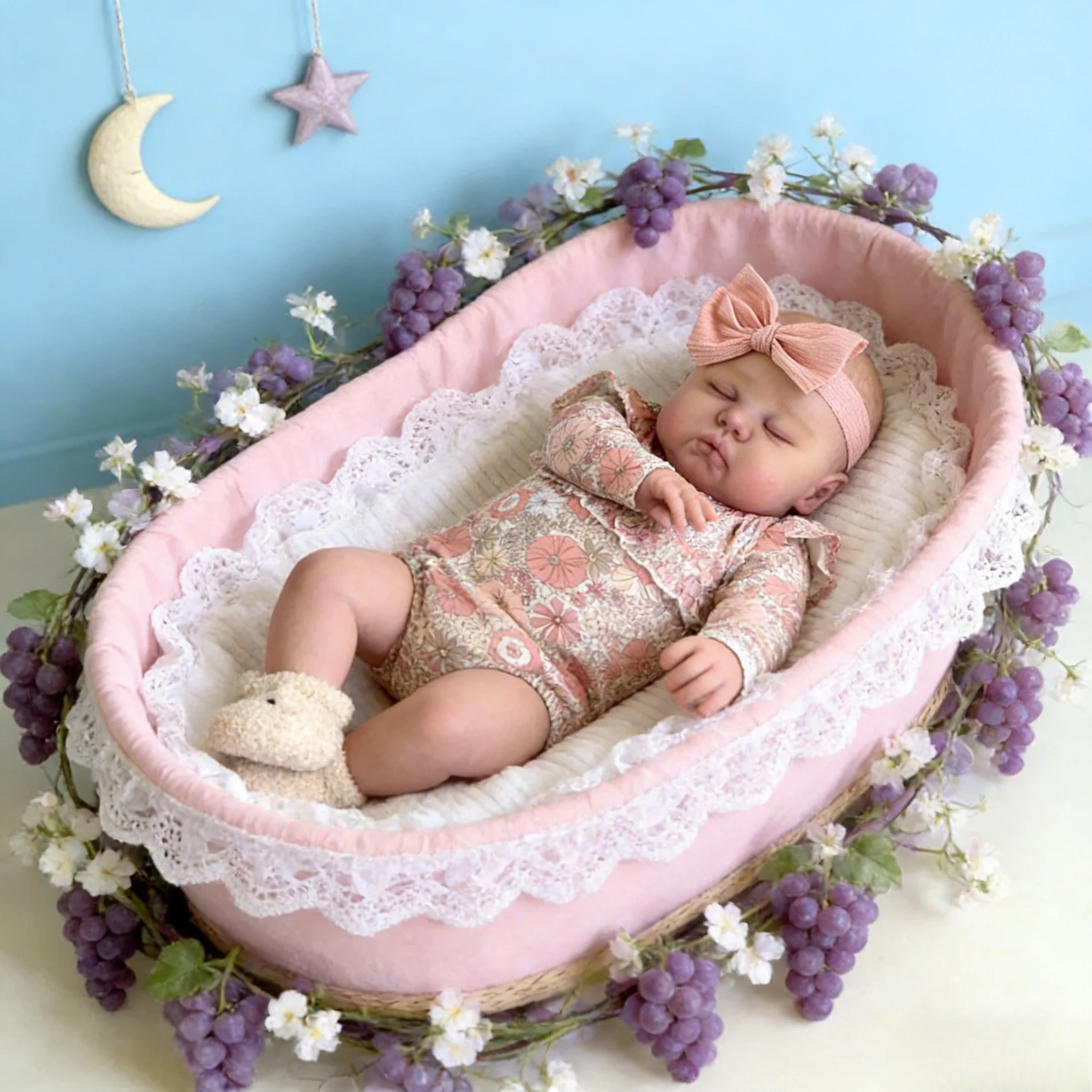 60cm Lifelike Reborn Pickle Toddler Girl - Soft Touch 3D Skin, Sleeping Art Doll
