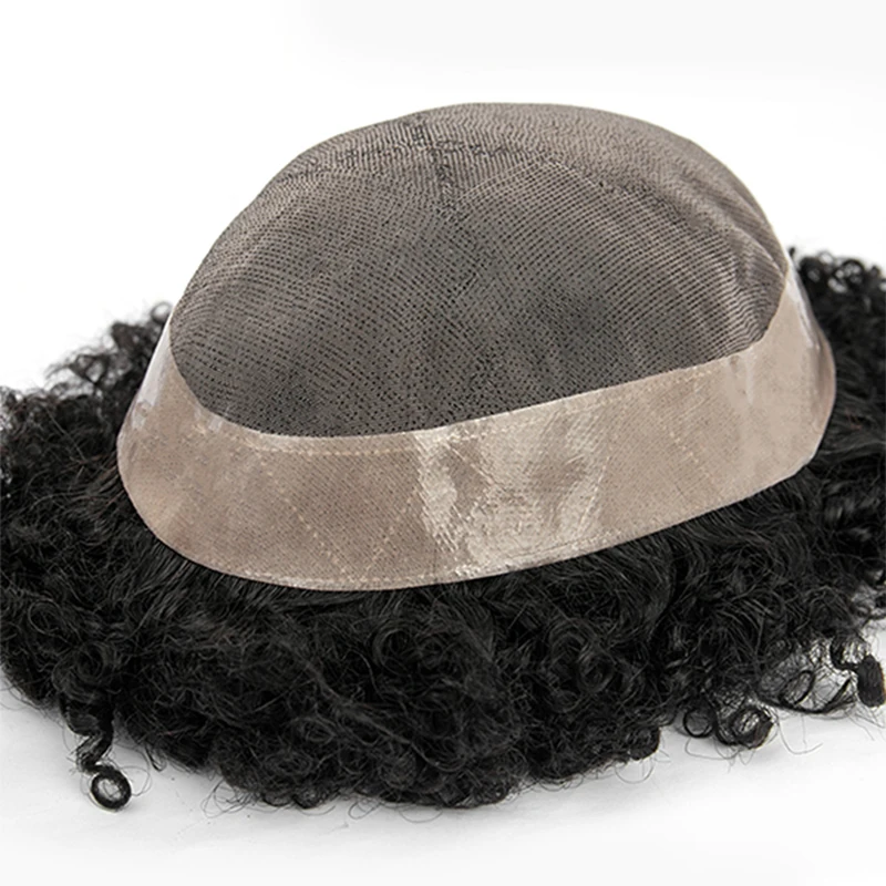 الأفرو حليقة أحادية 15 مللي متر حليقة الرجال الشعر المستعار اللون الطبيعي ريمي شعر مستعار الذكور الشعرية الاصطناعية نظام الشعر البشري الرجال استبدال الشعر #3